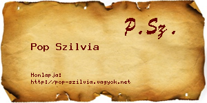 Pop Szilvia névjegykártya